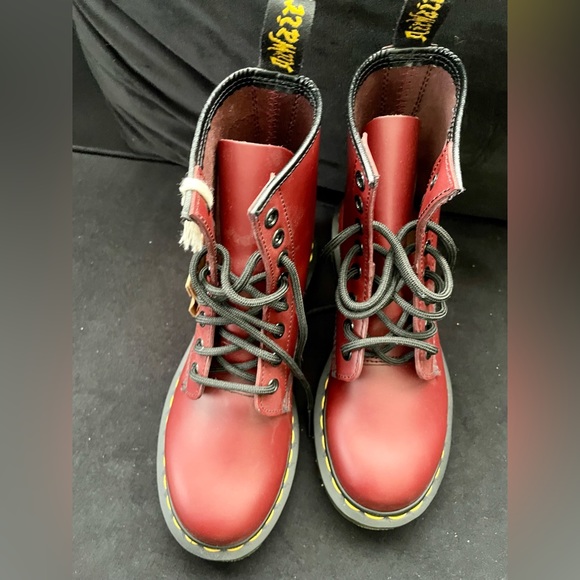 Cherry Red 1460 Smooth Leather Lace Up Boots - Picture 6 of 7